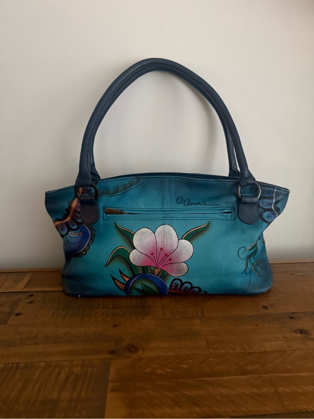 Anuschka Hand-Painted Floral Leather Medium Tote